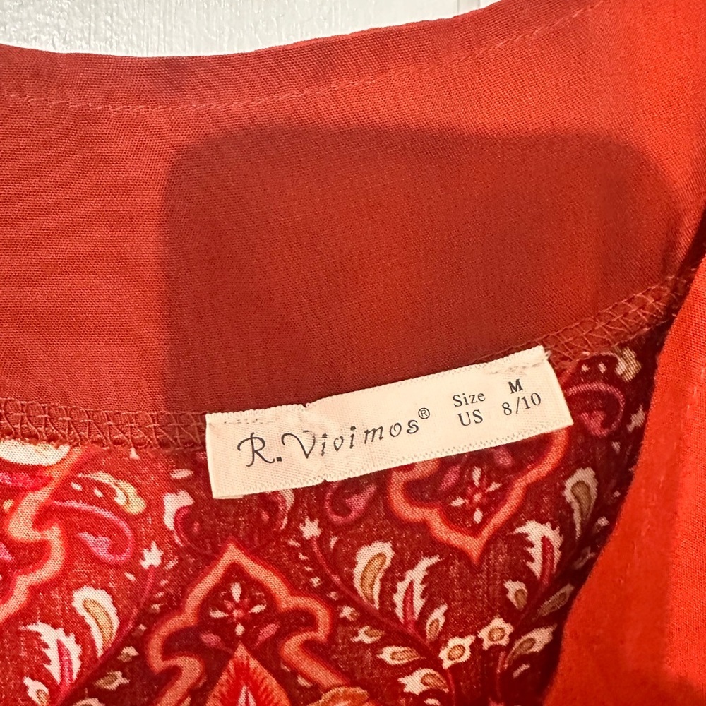 R. Vivimos Floral Red Hi Low Dress - Picture 3 of 7